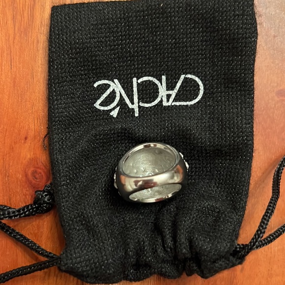 CACHE BLACK AND SILVER RHINESTONE DOME RING - Picture 8 of 14